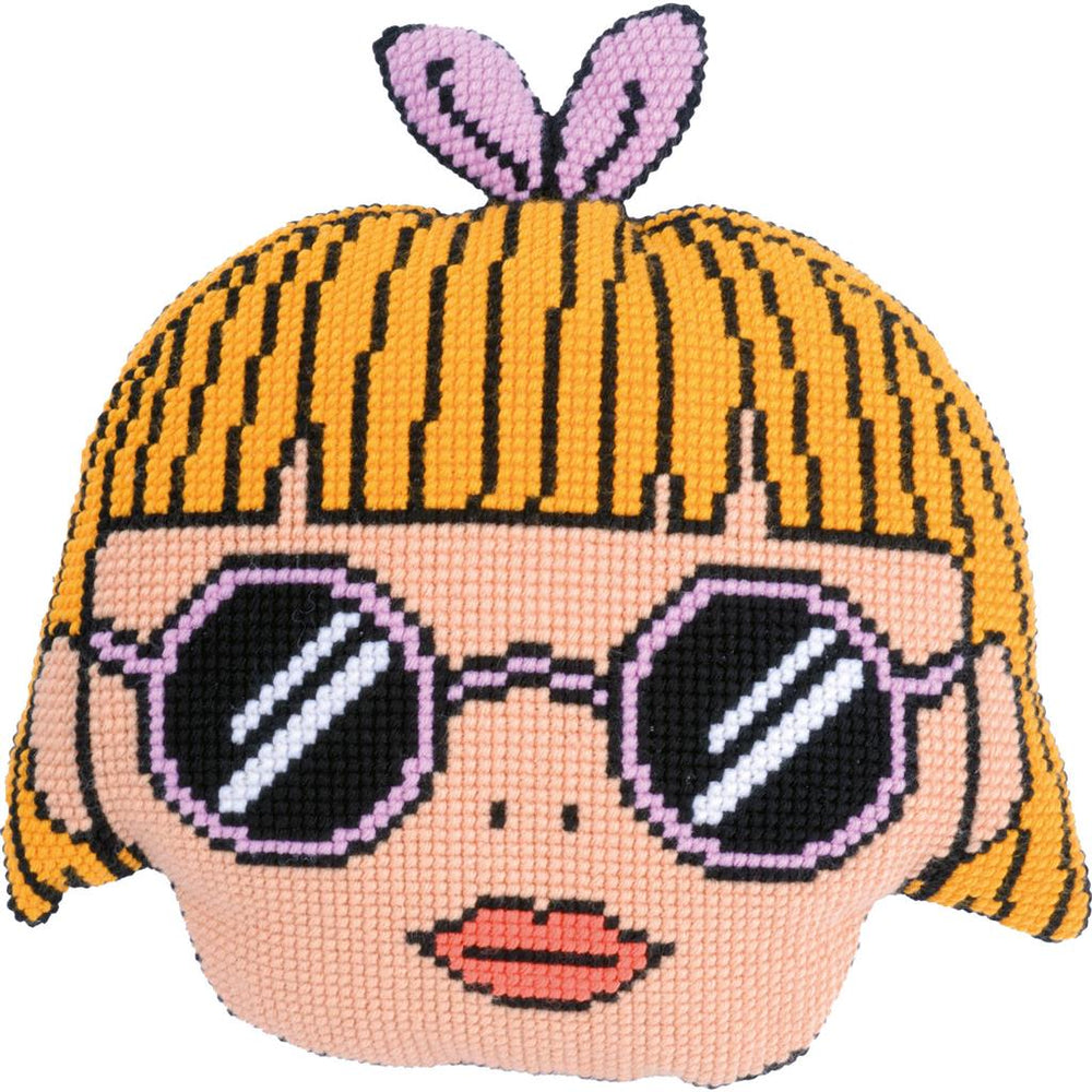 DIY Cross Stitch Cushion Kit "Girl blonde"