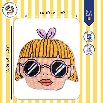 DIY Cross Stitch Cushion Kit "Girl blonde"