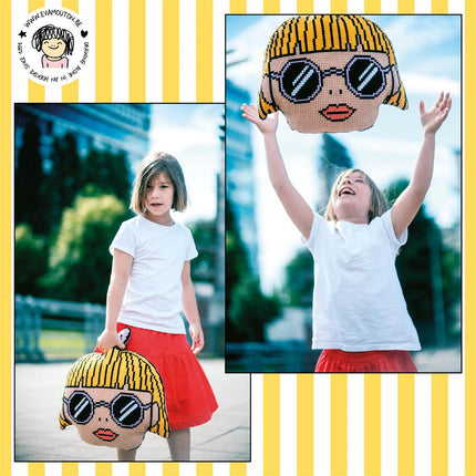DIY Cross Stitch Cushion Kit "Girl blonde"