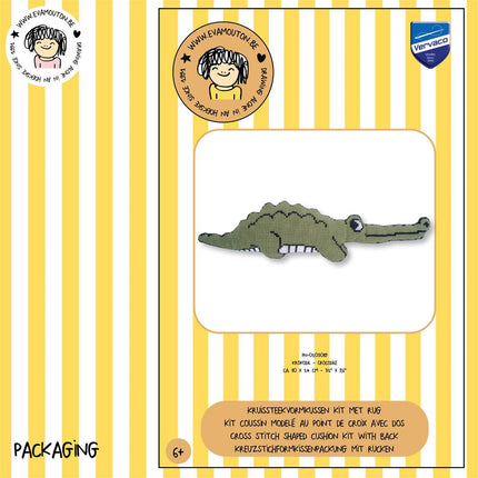 DIY Cross Stitch Cushion Kit "Crocodile"
