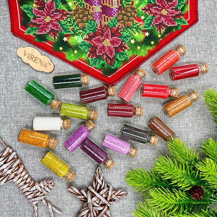 DIY Table Runner kit "Christmas Candle", Bead Embroidery Kit, Handmade table runner
