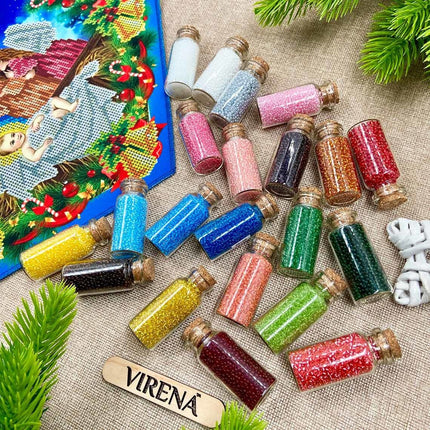 DIY Table Runner kit "Birth of Jesus Christ", Bead Embroidery Kit, Handmade table runner