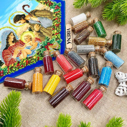 DIY Table Runner kit "Jesus's Birth", Bead Embroidery Kit, Handmade table runner