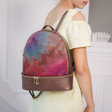Backpack for embroidery with beads kit "Magic flowers"