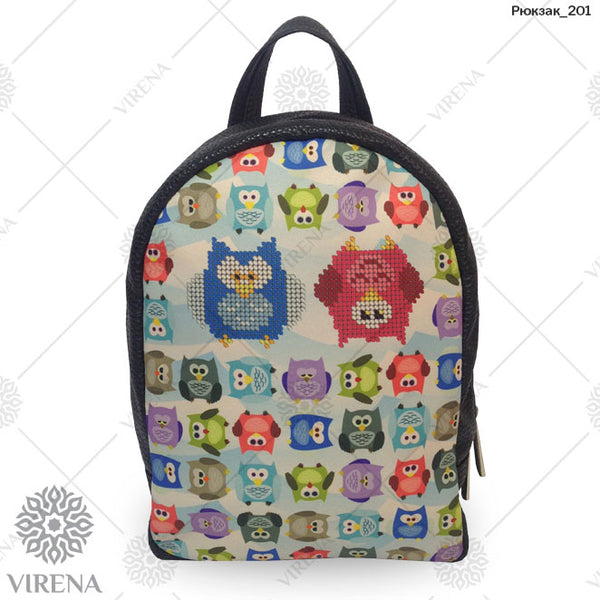 Backpack for embroidery with beads kit "Оwls"