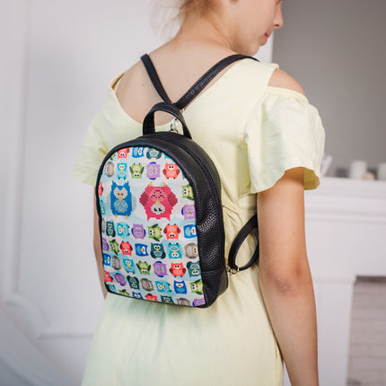 Backpack for embroidery with beads kit "Оwls"