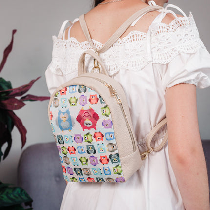 Backpack for embroidery with beads kit "Оwls"