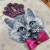 Bead embroidery kit for a backpack "Cat the king"