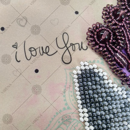 Bead embroidery kit for a backpack "Cat the king"