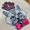 Bead embroidery kit for a backpack "Cat the king"