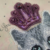 Bead embroidery kit for a backpack "Cat the king"
