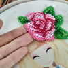 Bead embroidery kit for a backpack "The girl is a flower"