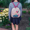 Bead embroidery kit for a backpack "The girl is a flower"