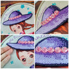 Bead embroidery kit for a backpack "Little lady"