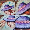 Bead embroidery kit for a backpack "Little lady"