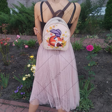 Bead embroidery kit for a backpack "Fox"