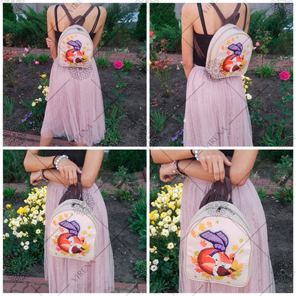Bead embroidery kit for a backpack "Fox"