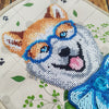 Bead embroidery kit for a backpack "Fashionable dog"