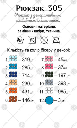 Bead embroidery kit for a backpack "Fashionable dog"