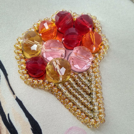 Bead embroidery kit for a backpack "Fashionable girl"