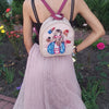 Bead embroidery kit for a backpack "Fashionable girl"