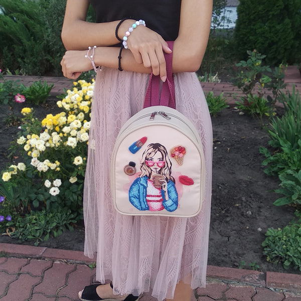 Bead embroidery kit for a backpack 