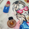 Bead embroidery kit for a backpack "Fashionable girl"