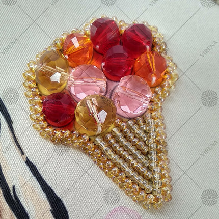 Bead embroidery kit for a backpack "Fashionable girl"