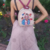 Bead embroidery kit for a backpack "Fashionable girl"