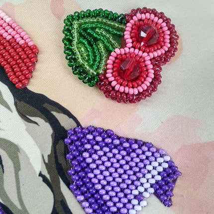 Bead embroidery kit for a backpack "Beautiful girl"