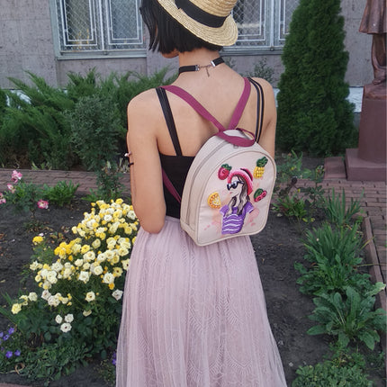 Bead embroidery kit for a backpack "Beautiful girl"