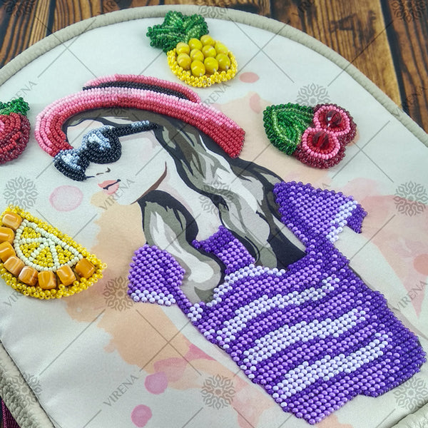 Bead embroidery kit for a backpack 