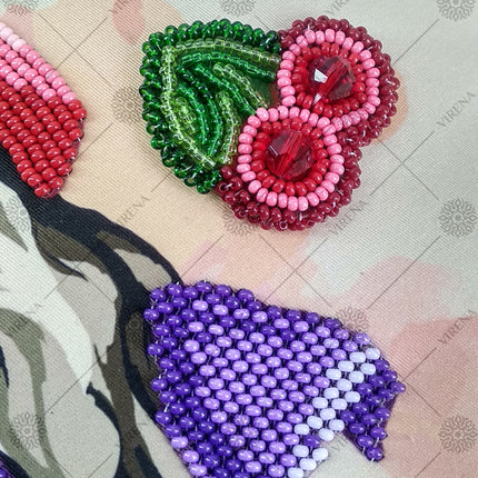 Bead embroidery kit for a backpack "Beautiful girl"