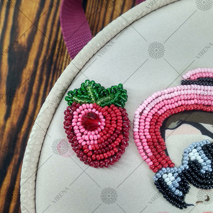 Bead embroidery kit for a backpack "Beautiful girl"
