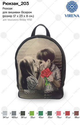 Backpack for embroidery with beads kit "LOVE Valentine's Day Gift, Wedding Gift"