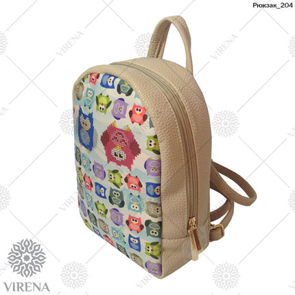 Backpack for embroidery with beads kit "Оwls"