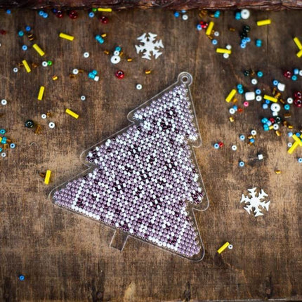 Bead embroidery kit on a plastic base "Christmas tree toys"