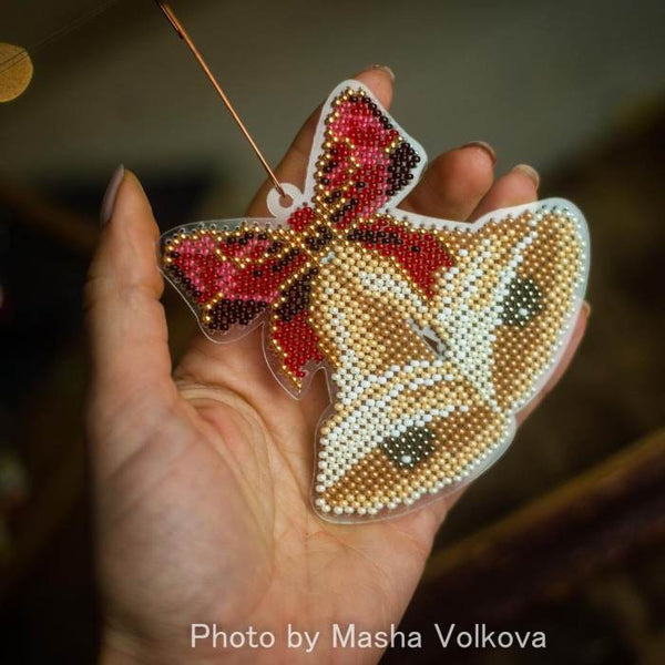 Bead embroidery kit on a plastic base 