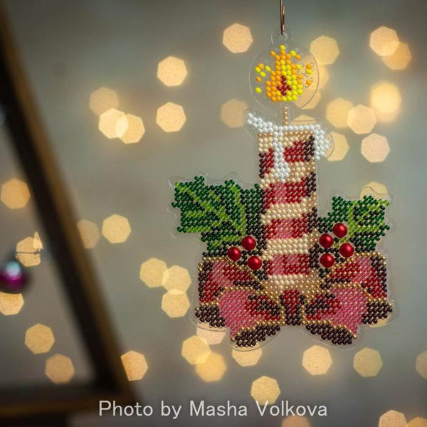 Bead embroidery kit on a plastic base 