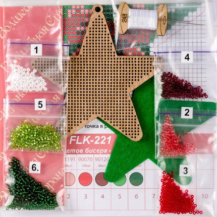 DIY Christmas tree toy kit "Star with a bow"