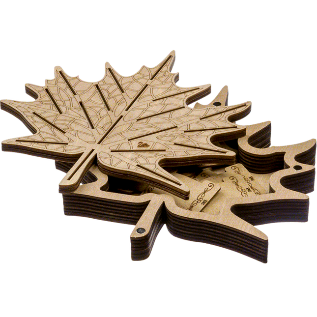 Box for handicraft + 21 bobbins "Maple Leaf"