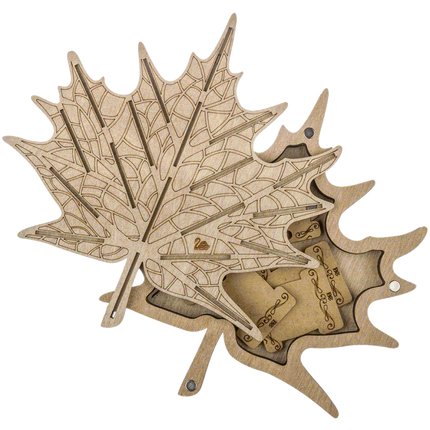 Box for handicraft + 21 bobbins "Maple Leaf"