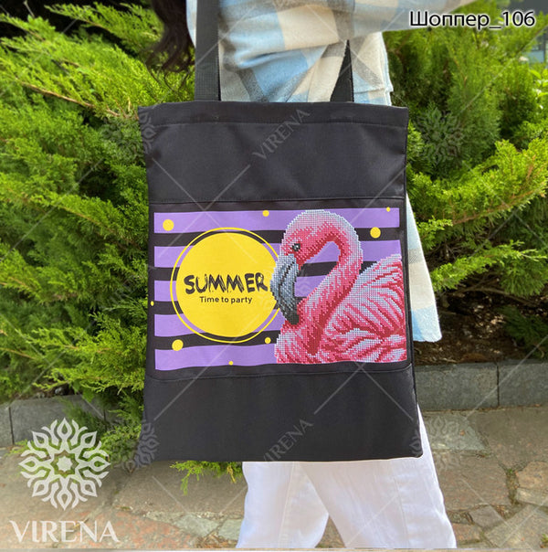 DIY kit for shopper bag kit "Flamingo"