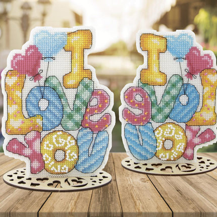 DIY Cross stitch kit "Valentine's Day. I love you"