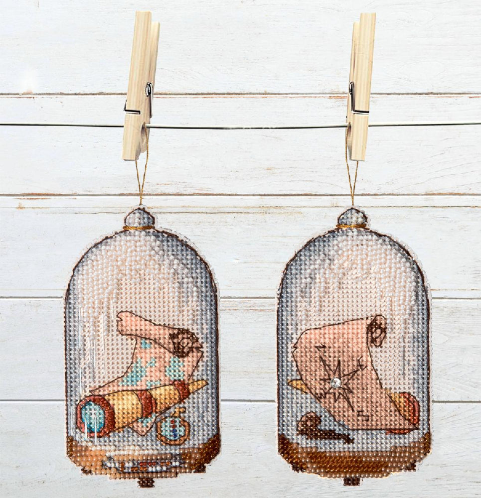 DIY Cross stitch kit "In search of treasures"