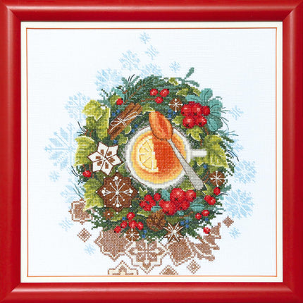 Counted Cross Stitch Kit "Christmas tea"