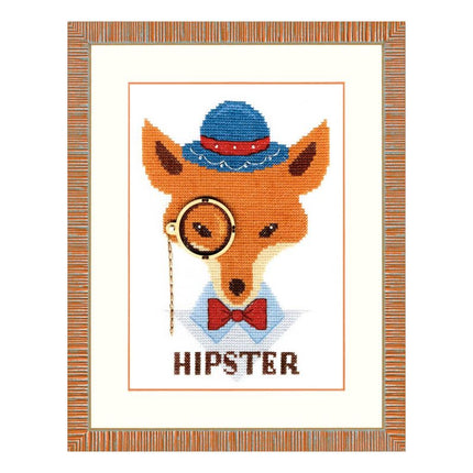Counted Cross Stitch Kit "Hipster fox"