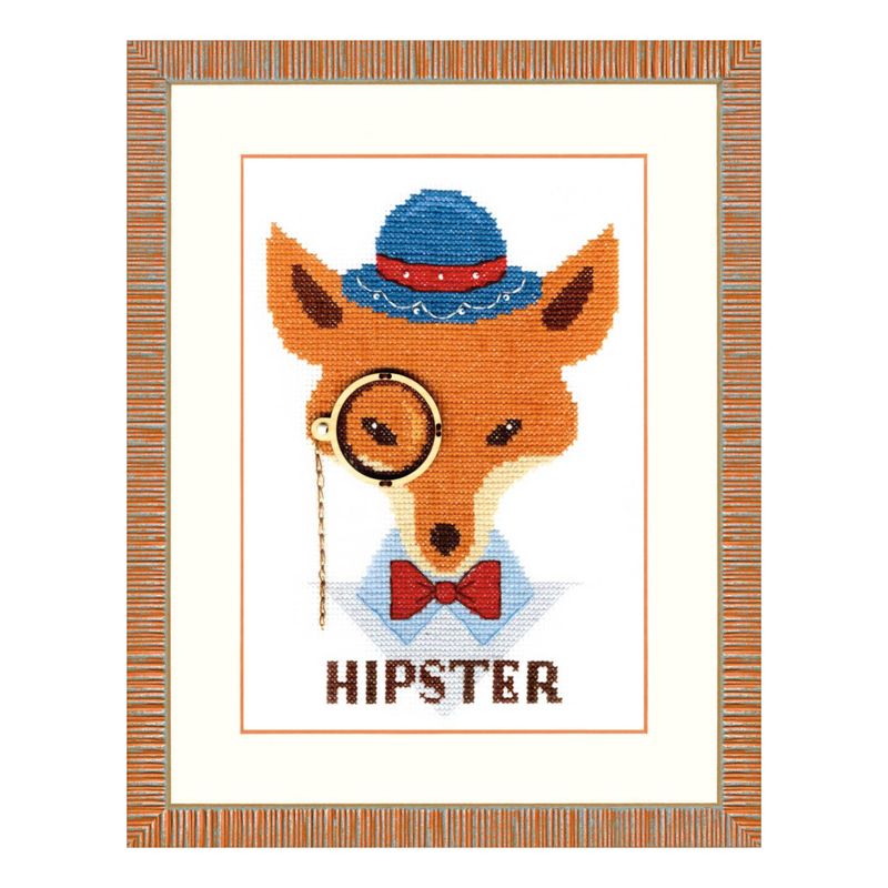 Counted Cross Stitch Kit "Hipster fox"