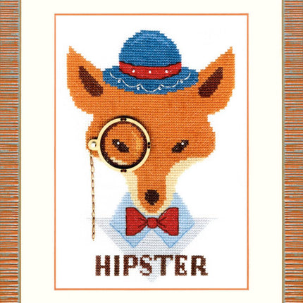 Counted Cross Stitch Kit "Hipster fox"