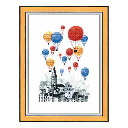 Counted Cross Stitch Kit "Travel on hot air balloons"